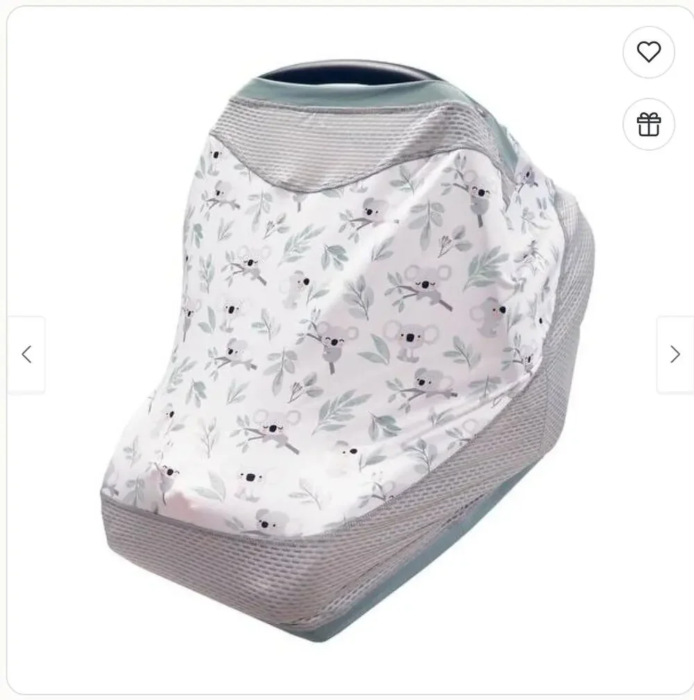 Boppy 4 & More Multi-Use SPF Car Seat Cover Nursing Cover - Koala Print